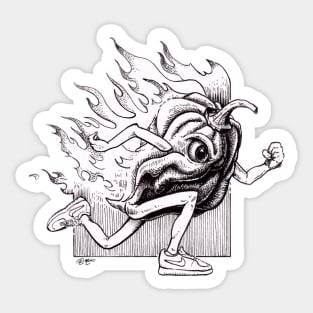 Flaming Pepper hot Sticker